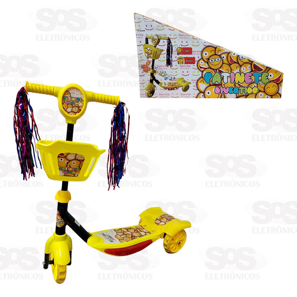 Patinete Divertido Musical 3 Rodas Emojis Toy King TK-AB2899