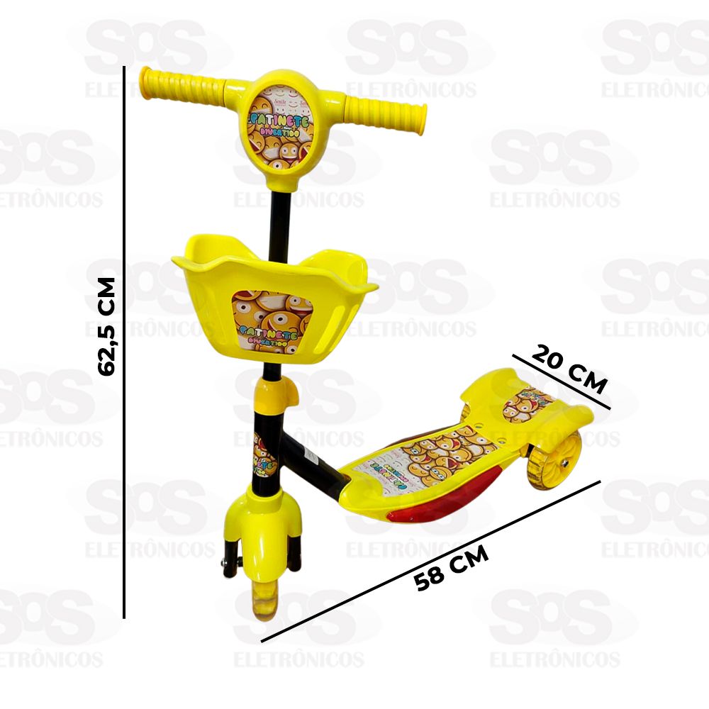 Patinete Divertido Musical 3 Rodas Emojis Toy King TK-AB2899