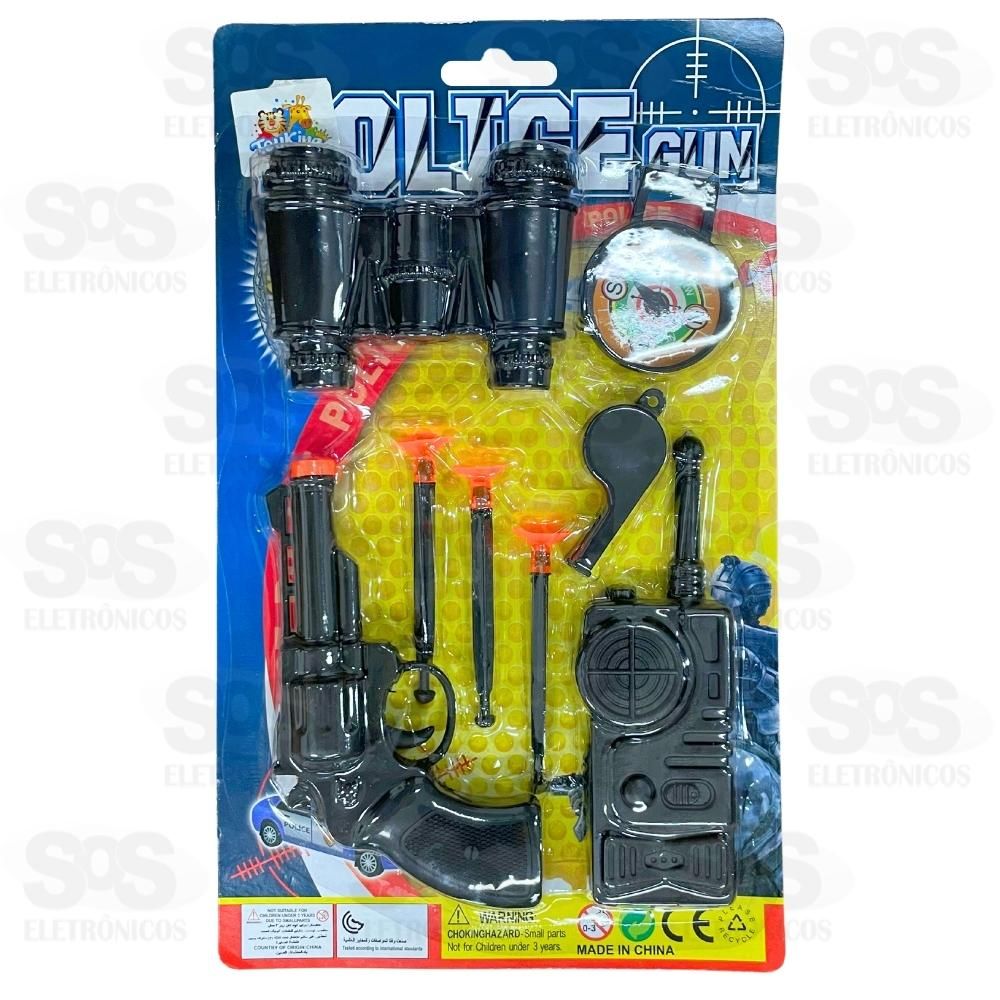 Kit Polcia Revolver De Dardos 8 Peas Toy King TK-AB5069