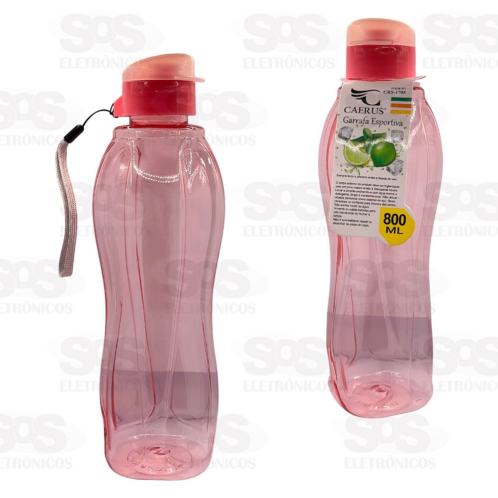 Garrafa Esportiva Transparente 800ml Caerus CRS-1705