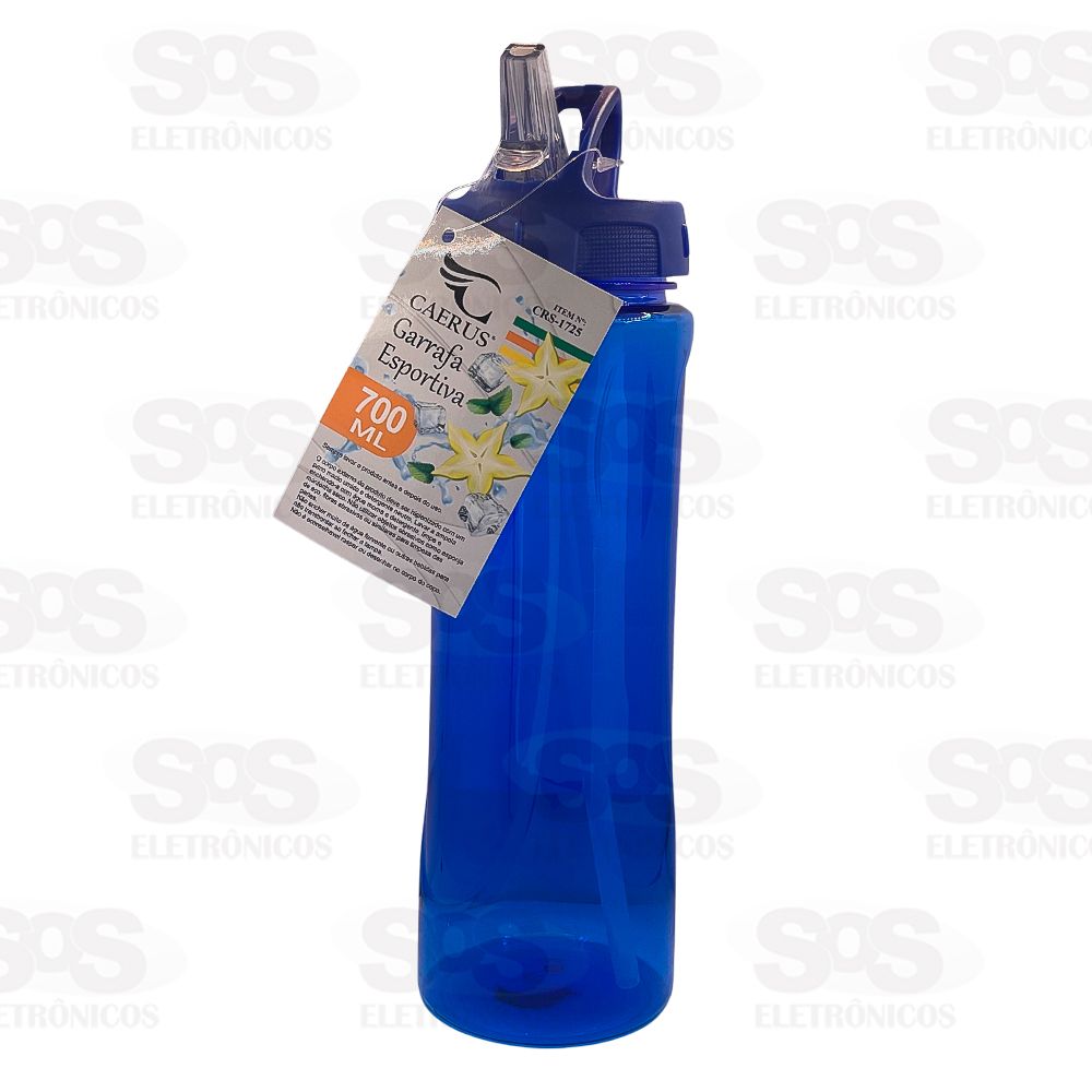 Garrafa Esportiva Transparente Com Tubo Gelo 700ml Caerus CRS-1725