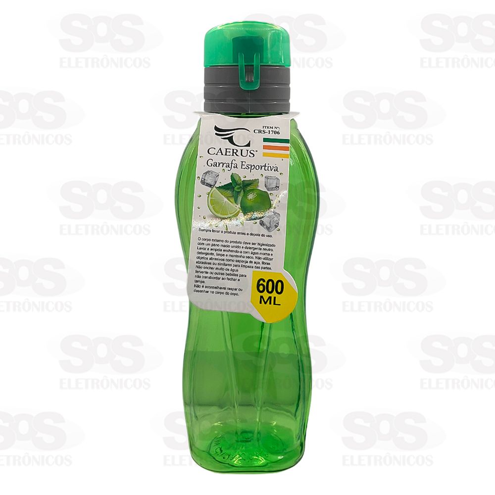 Garrafa Esportiva Transparente 600ml Caerus CRS-1706