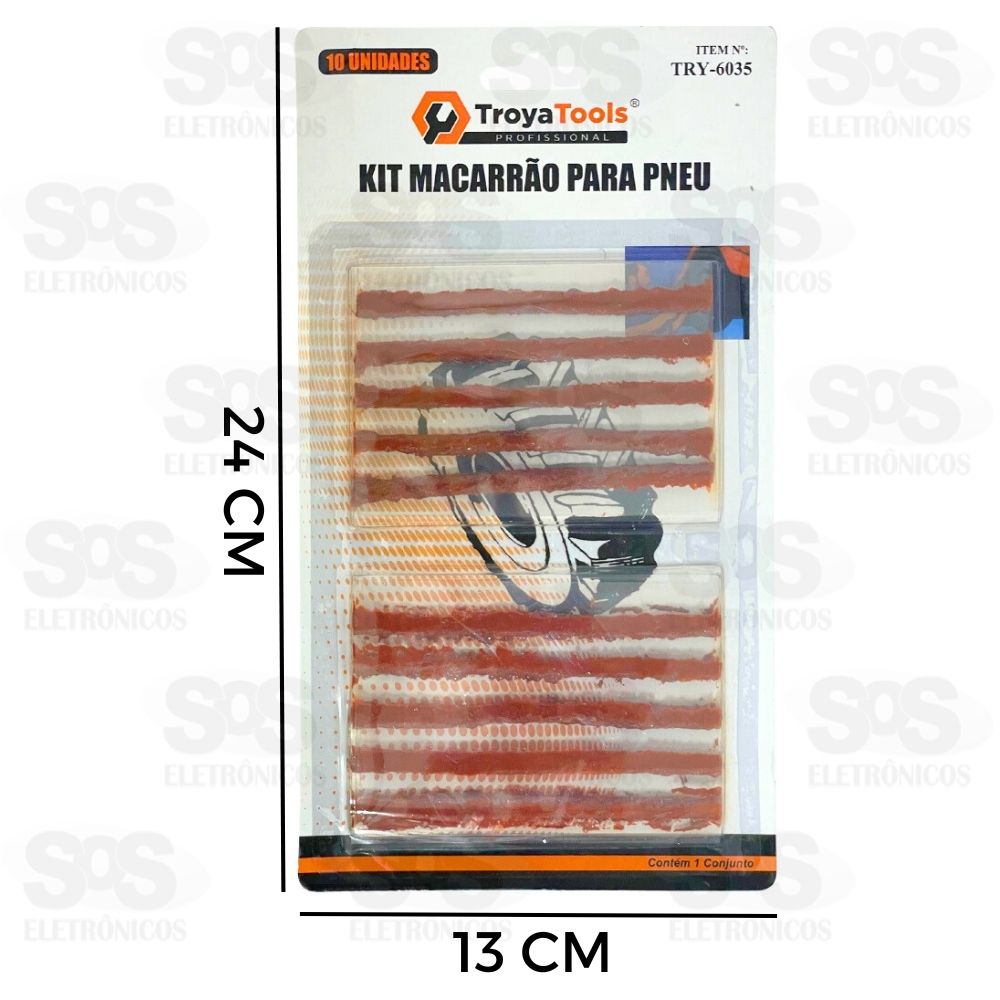 Kit Reparo Para Pneus 10 Unidades Troya Tools TRY-6035