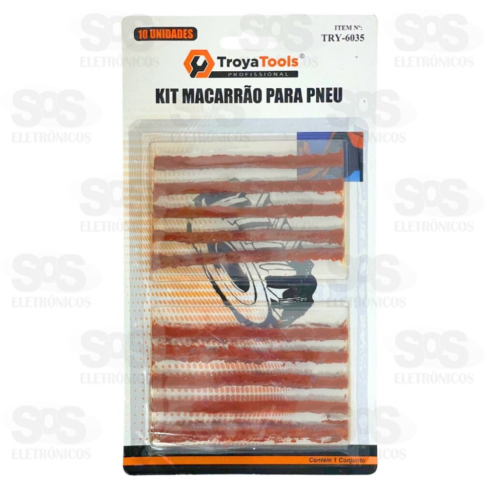 Kit Reparo Para Pneus 10 Unidades Troya Tools TRY-6035