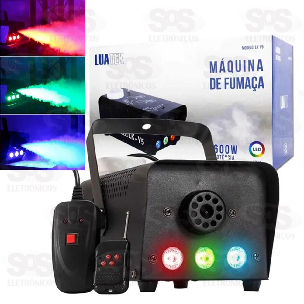 Máquina de Fumaça com LED RGB 110V 600W Luatek LK-Y5