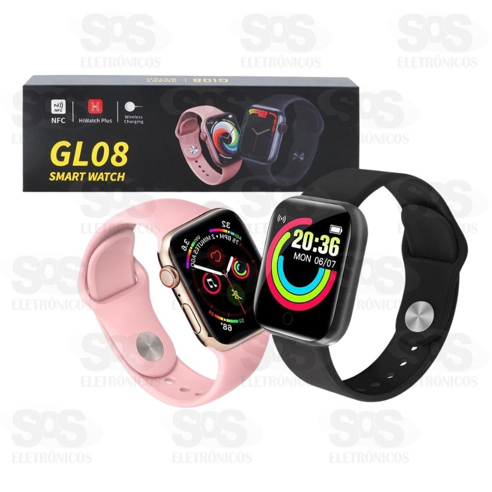 Relgio Smartwatch GL08 NFC HiWatch Plus