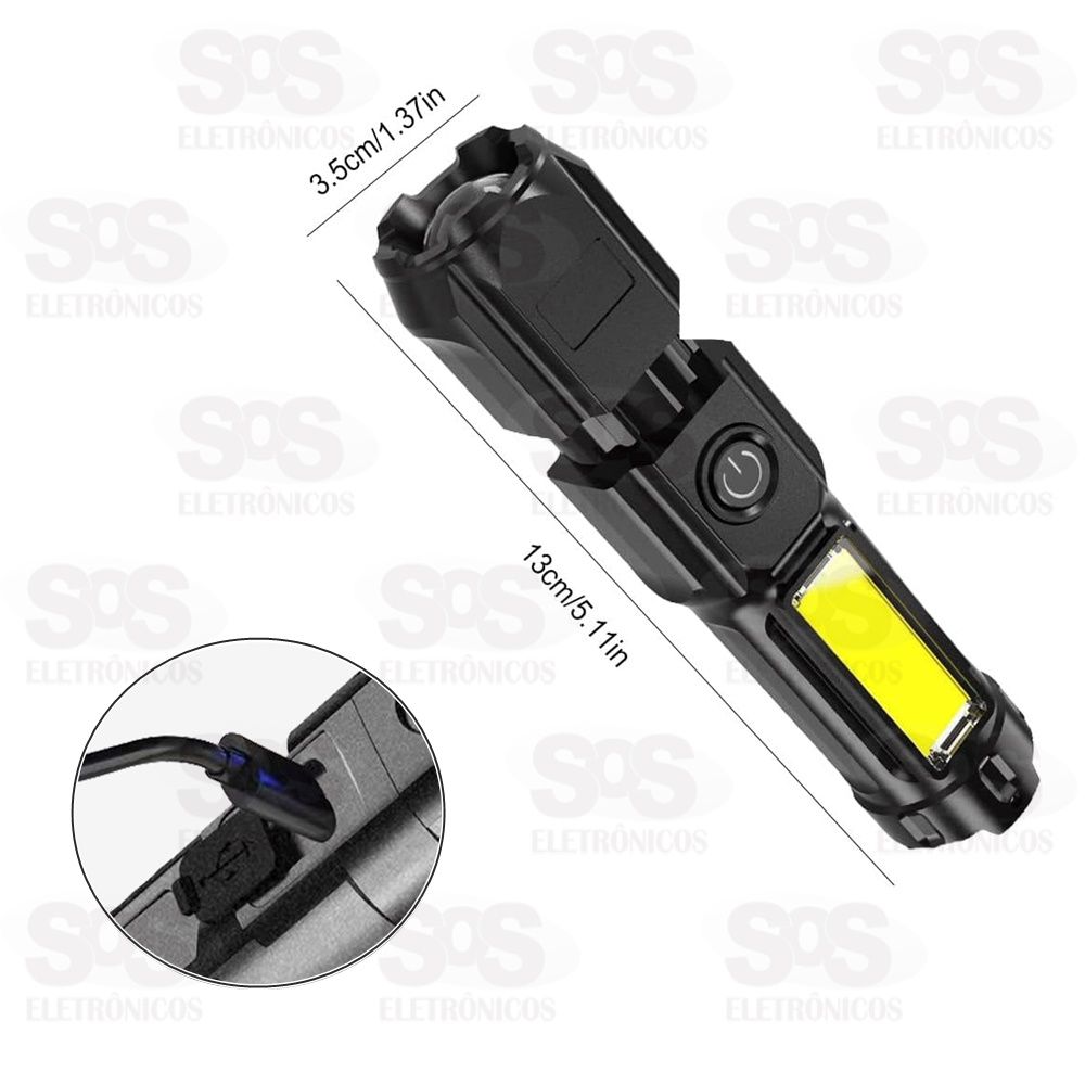 Mini Lanterna LED Recarregvel Ajustvel Altomex AL-1909