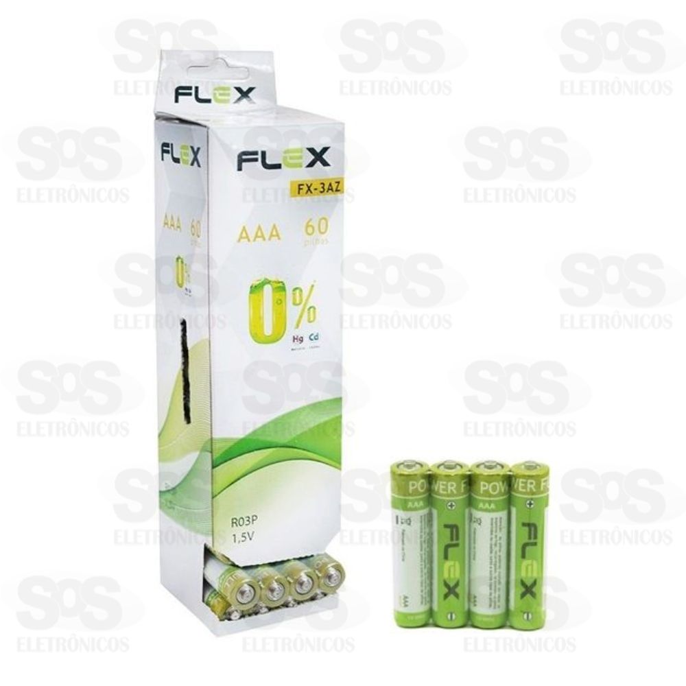 Pilha AAA Embalagem Com 60 Unidades Flex FX-3AZ