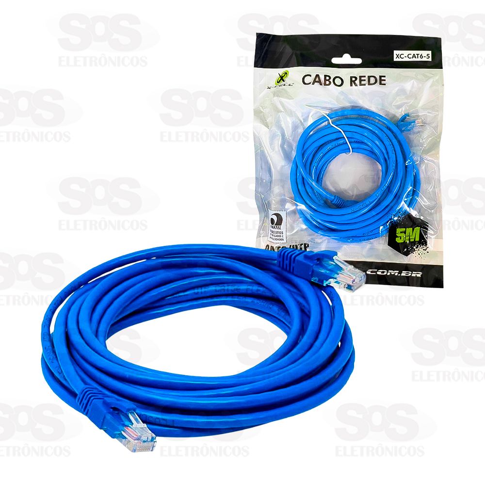 Cabo De Rede CAT6 LAN 5 Metros X-Cell XC-CAT6-5