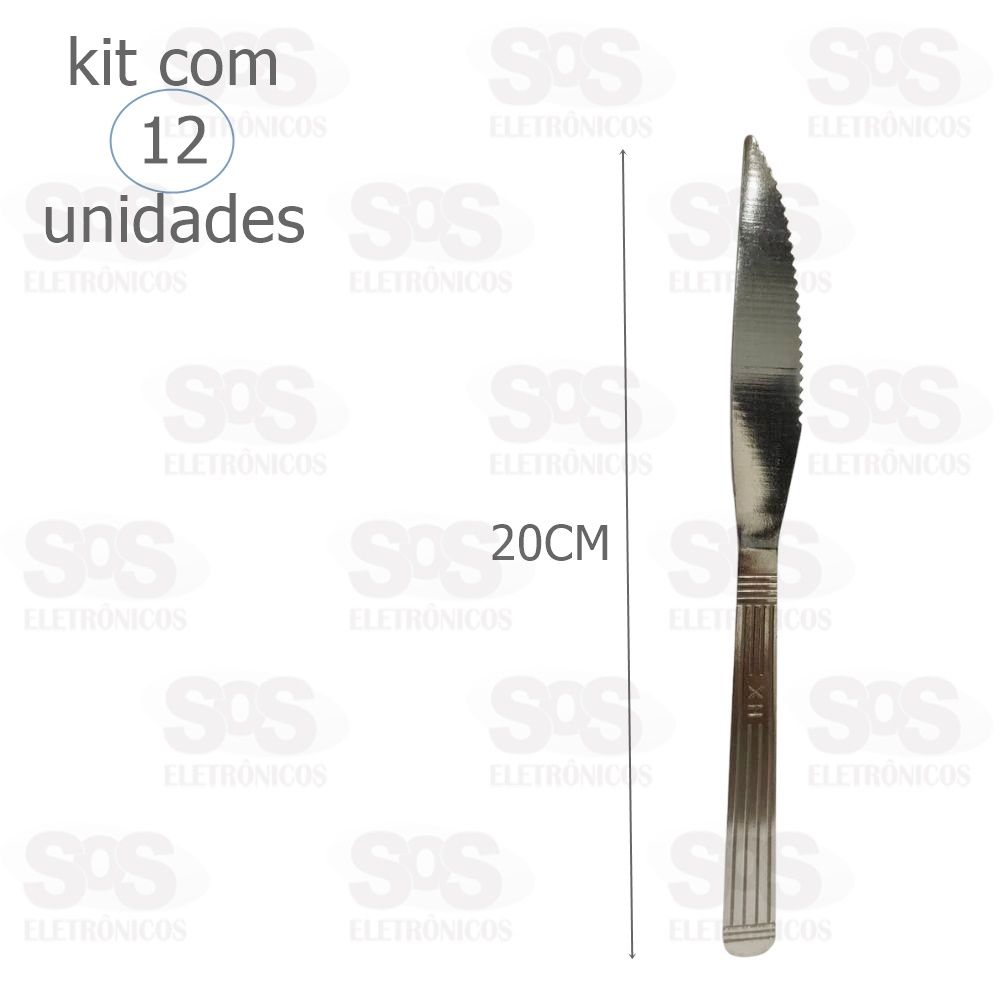Kit Faca De Mesa Com 12 Unidade Ao Inox XH 3720