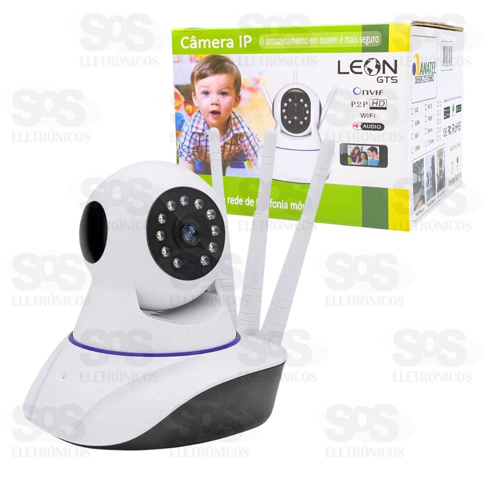 Câmera De Segurança Wi-Fi Inteligente 3 Antenas
