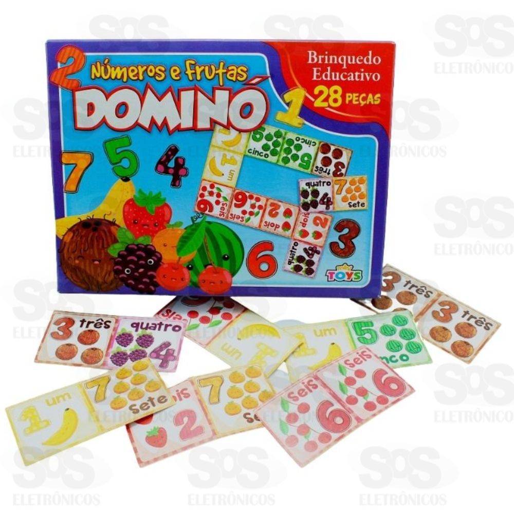 Jogo Domin Nmeros E Frutas 28 Peas 0133