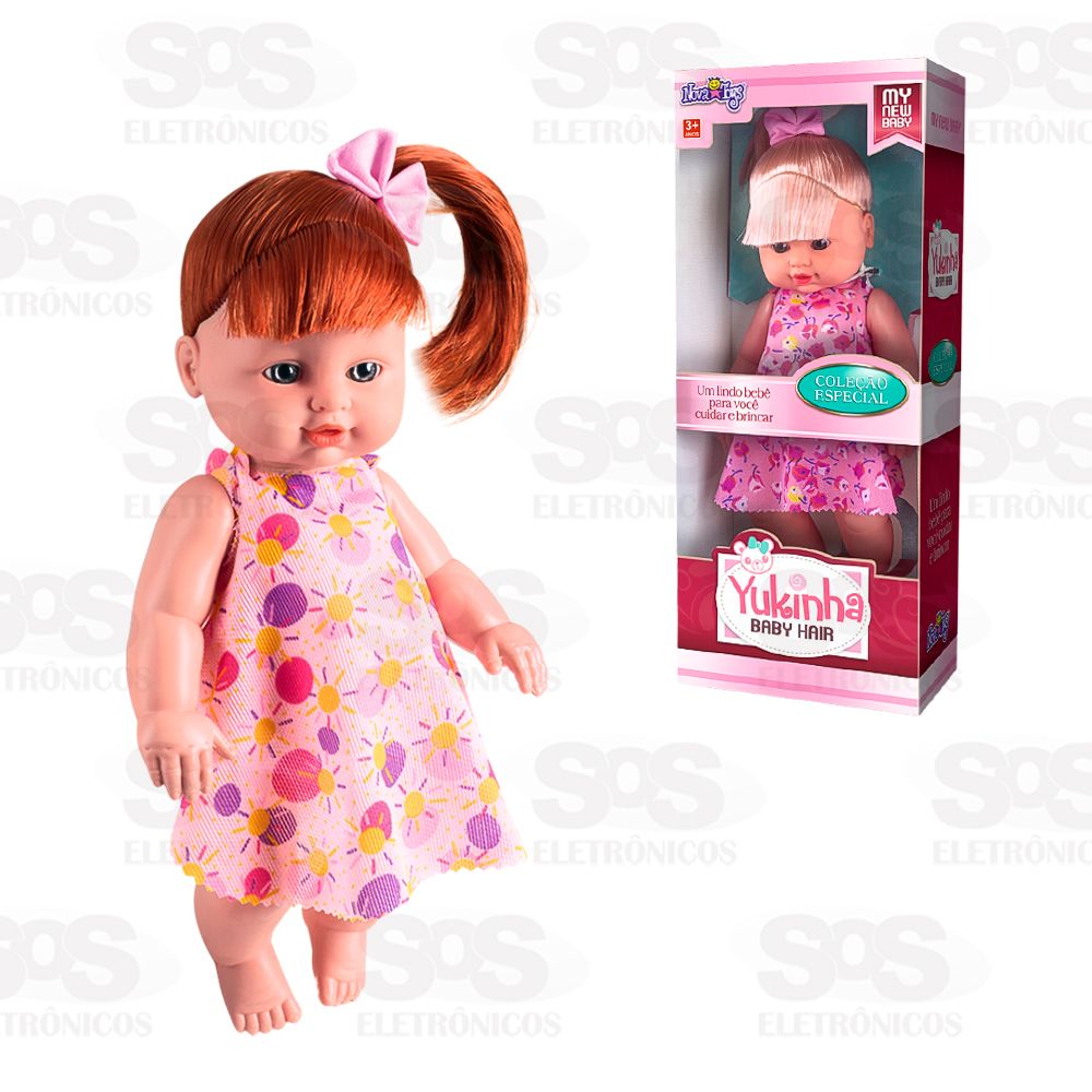 Boneca Yukinha Baby Hair Ruiva Nova Toys 1149