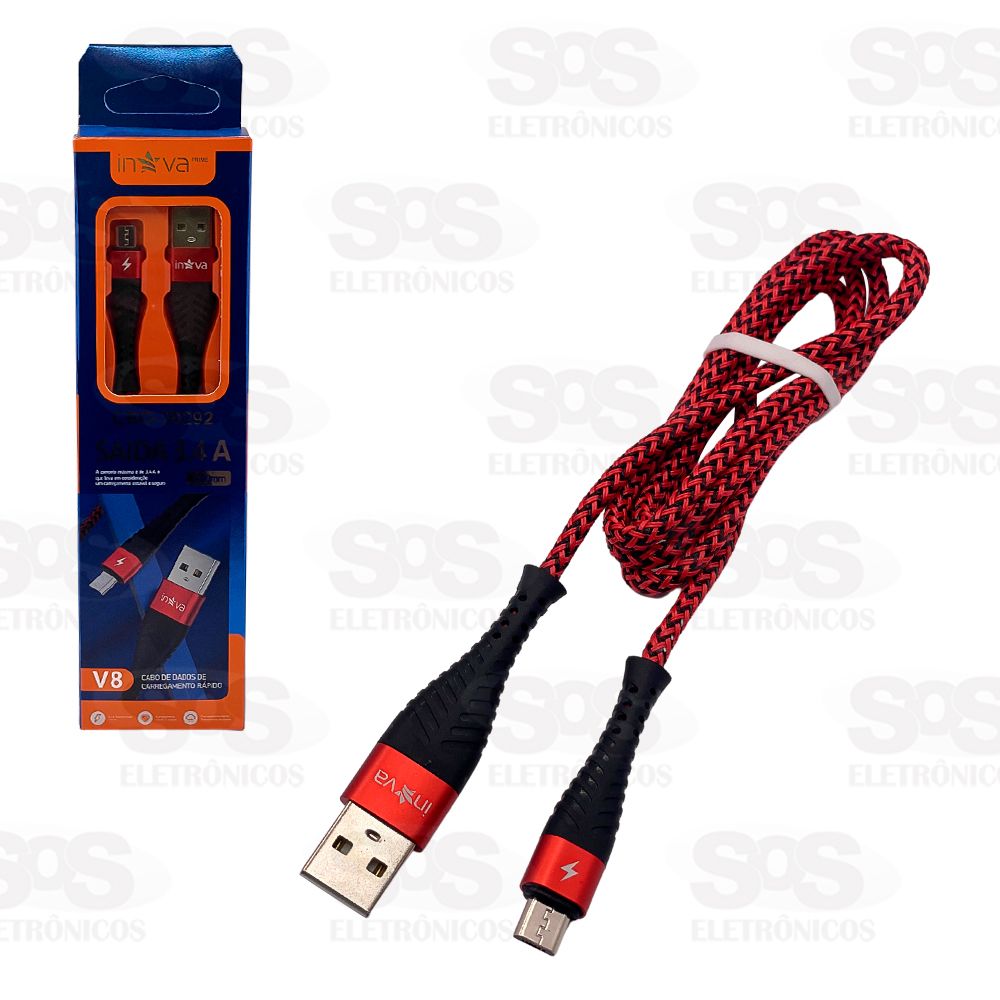 Cabo De Dados Rpido Micro USB V8 3.4A 1 Metro Inova CBO-20292