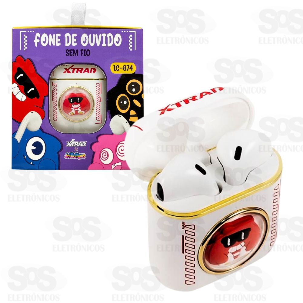 Fone De Ouvido Sem Fio Bluetooth Colorido Jellie Monsters 3D Xtrad LC-874