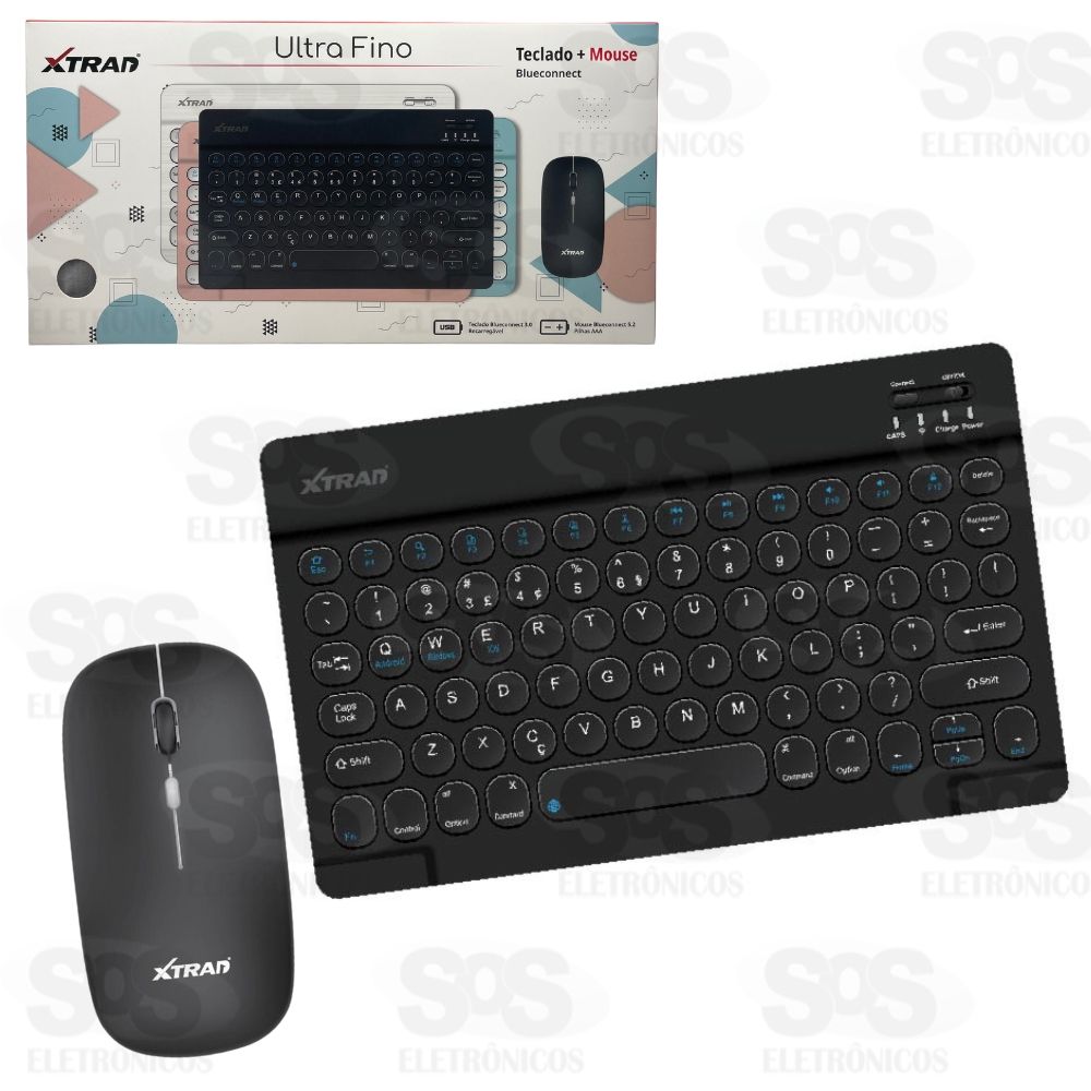 Kit Teclado e Mouse Ultra Fino Sem Fio Xtrad HK8880