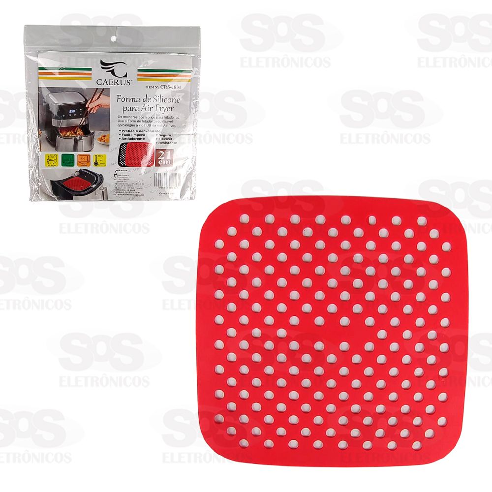 Tapete Protetor Quadrada De Silicone Para Air Fryer 21CM Caerus CRS-1831