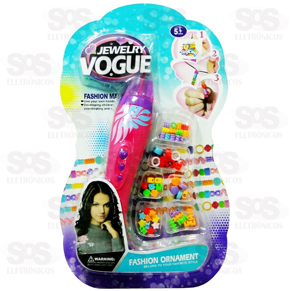Kit Beleza Aplicador e Miçanga Infantil Com 48 Peças Toy King TK-AB6179