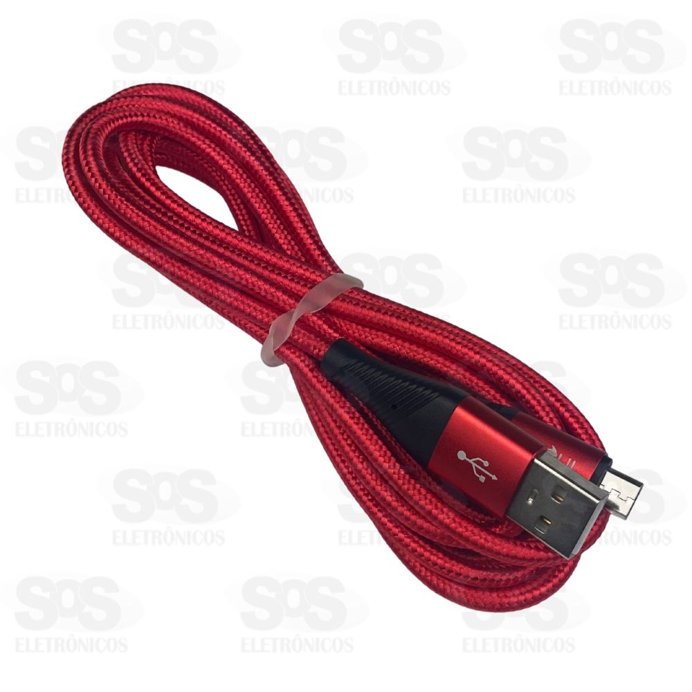 Cabo De Nylon Reforado Micro USB V8 2 Metros Inova CBO-6090