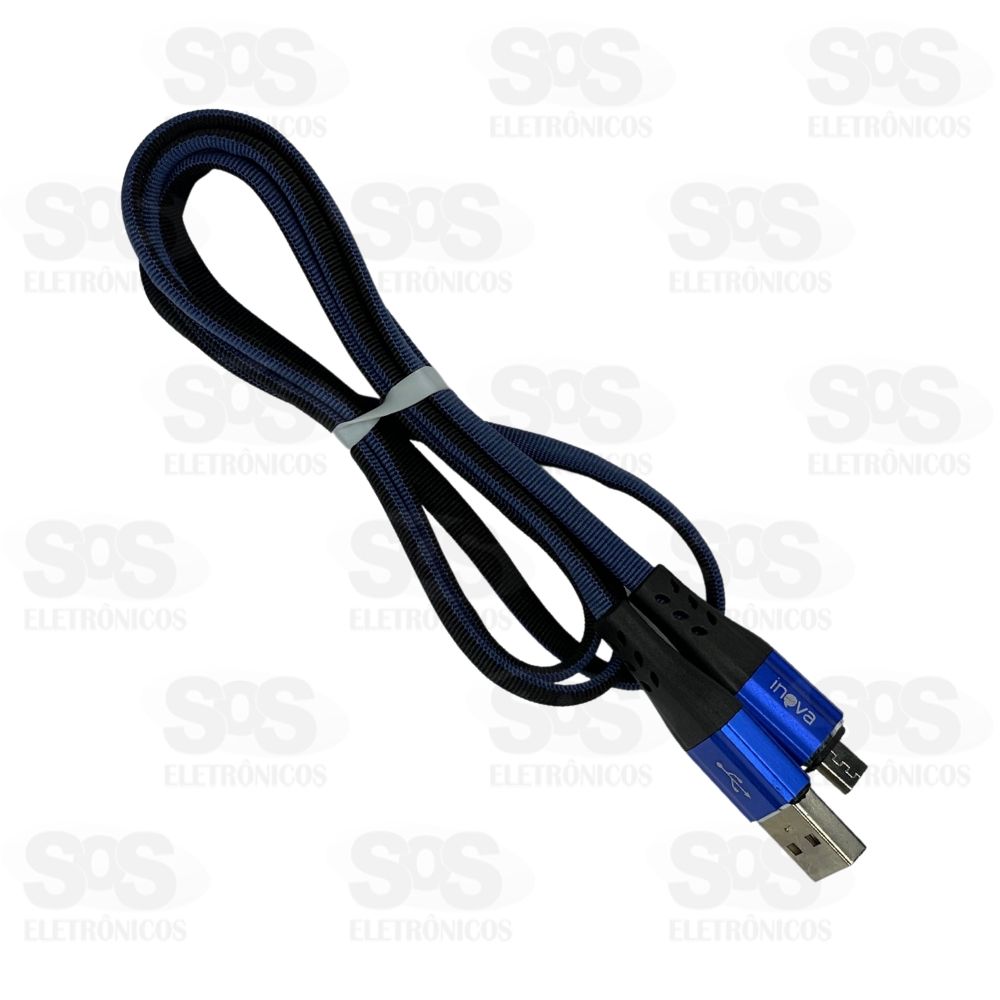 Cabo De Dados Reforado Duo Veludo Micro USB V8 1 Metro Inova CBO-7549