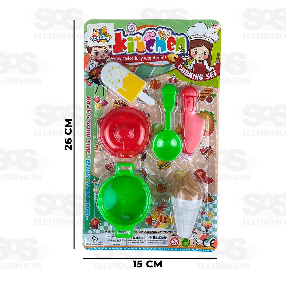 Conjunto Sorveteira Kitchen 6 Peas Toy King TK-AB5816