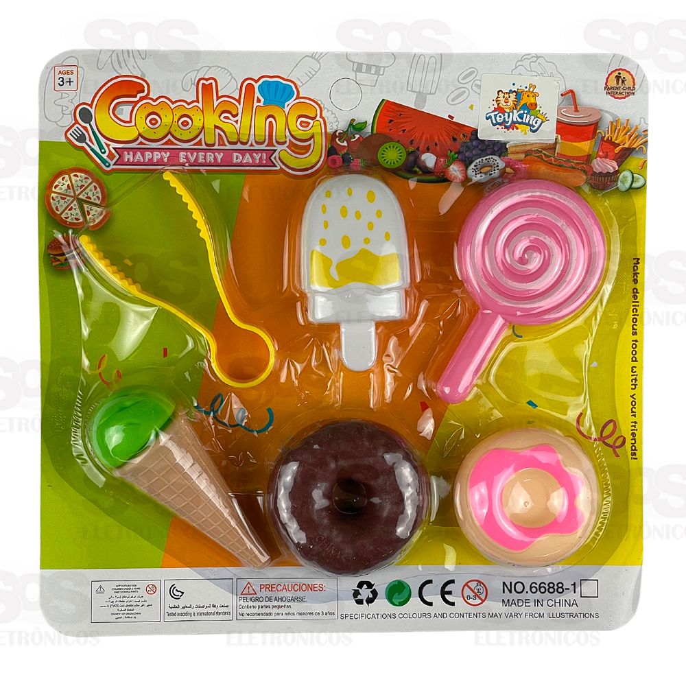 Conjunto Docinho CookIng 6 Peas Toy King TK-AB4083