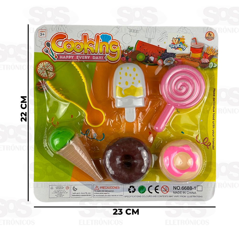 Conjunto Docinho CookIng 6 Peas Toy King TK-AB4083