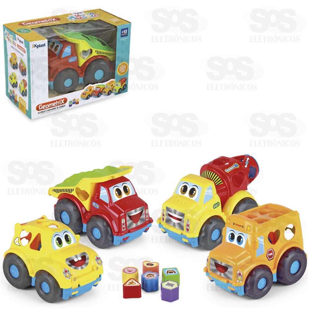 Carrinho Geometrix 4 Modelos Xplast 2059