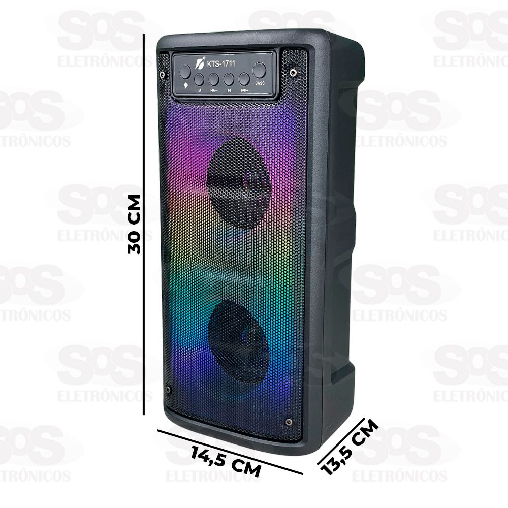 Caixa De Som 20W LED RGB Boto Bass KTS-1711