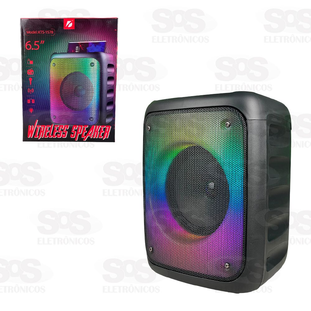 Caixa De Som 20W LED RGB Com Boto Bass KTS-1578