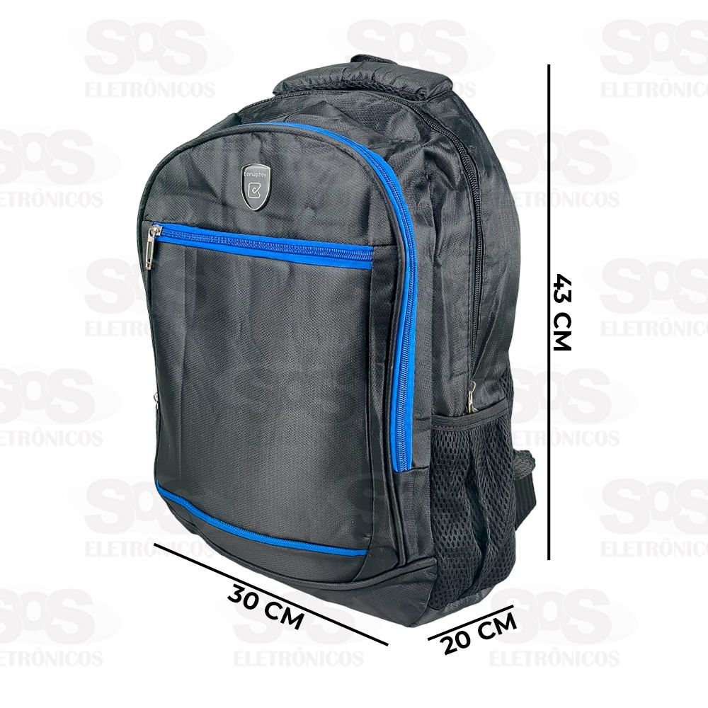 Mochila Grande 3 Bolsos Zper de Metal Bomag Boy B30013