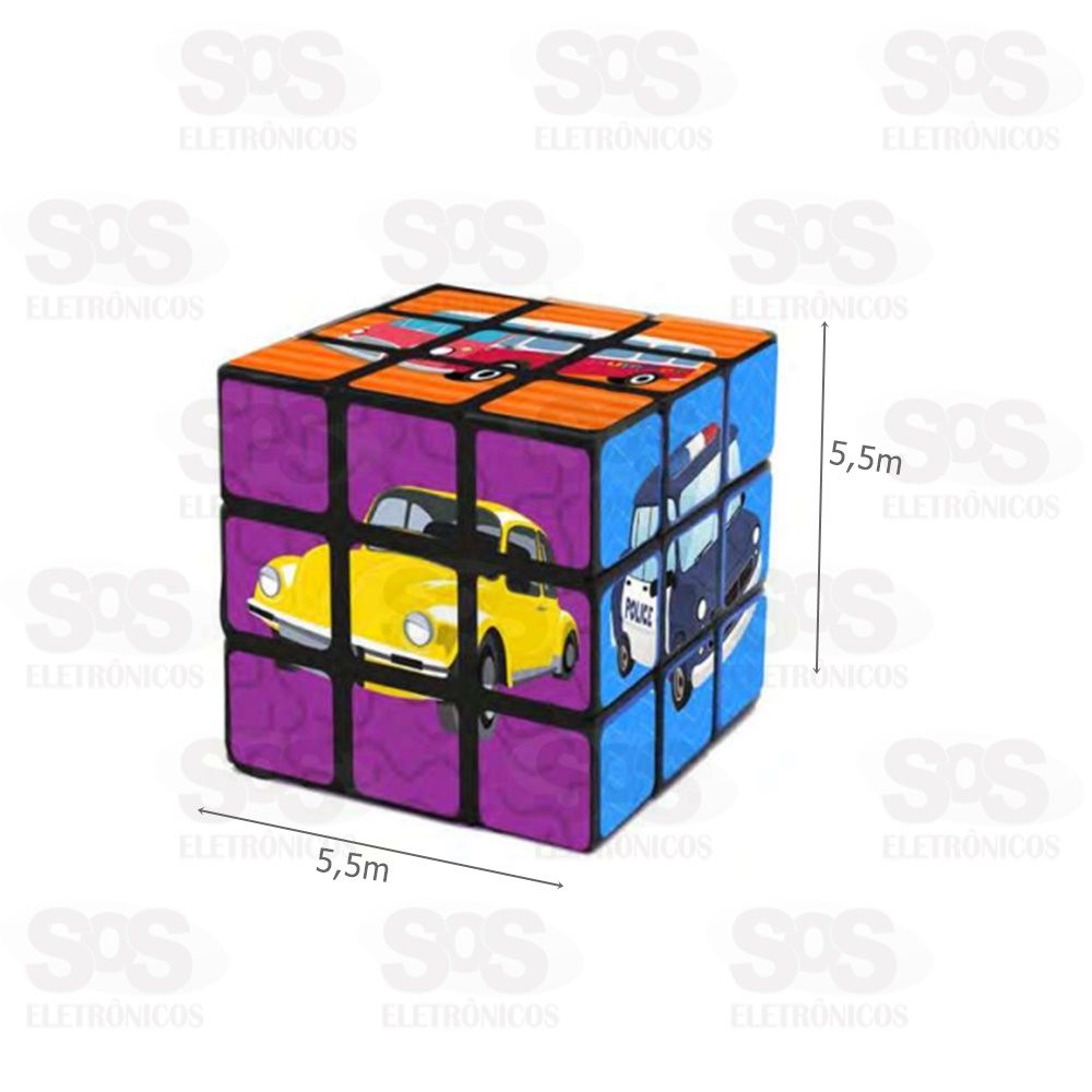 Cubo Mgico Veculos Plastico 5,5cm Toy King 5270