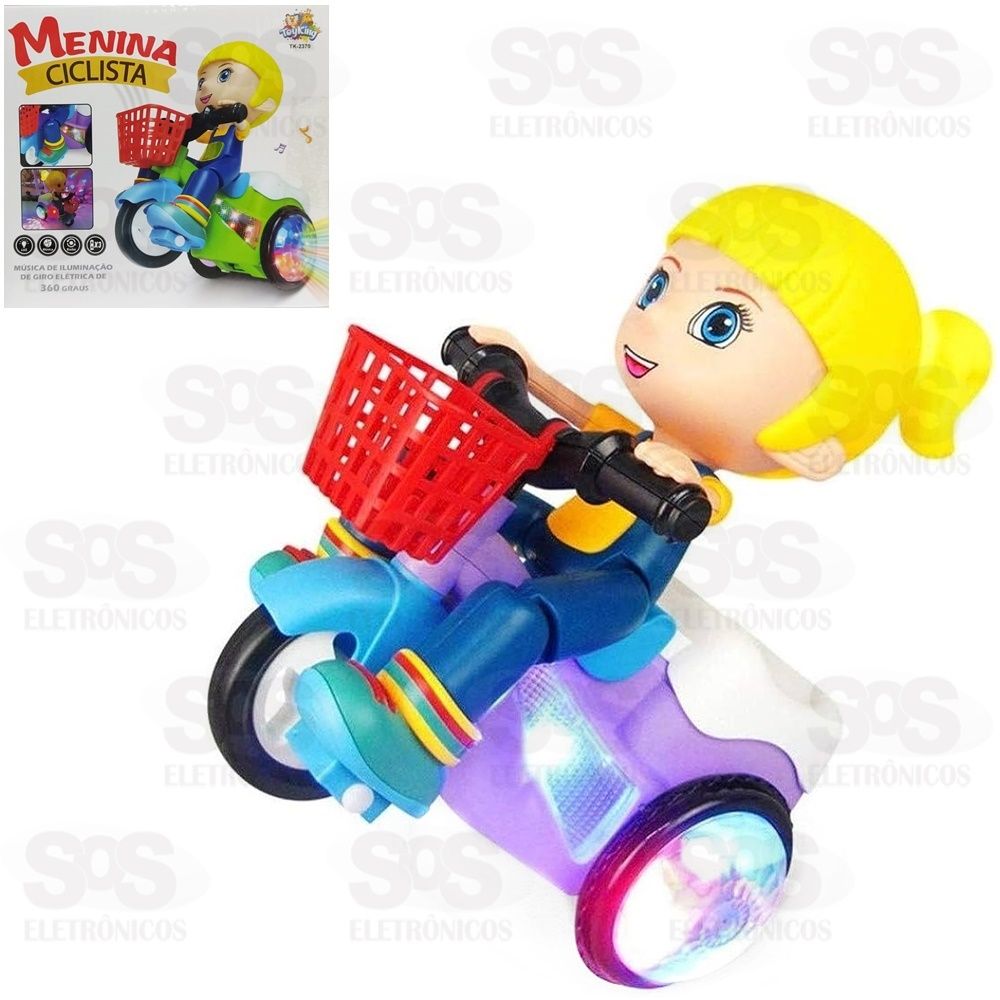 Ciclista Com Luzes e Som Com Giro de 360 Graus Toy King TK-2370