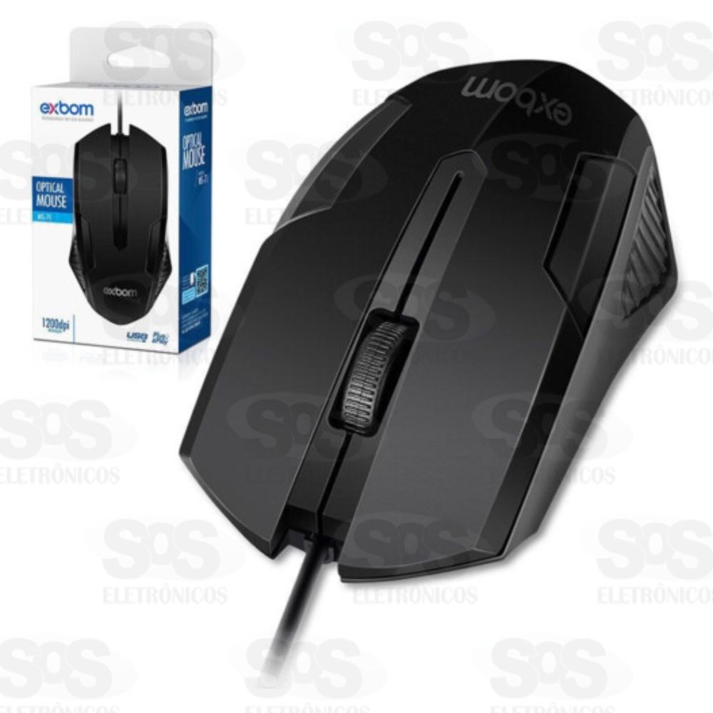 Mouse ptico USB 1200 DPI Exbom MS-71
