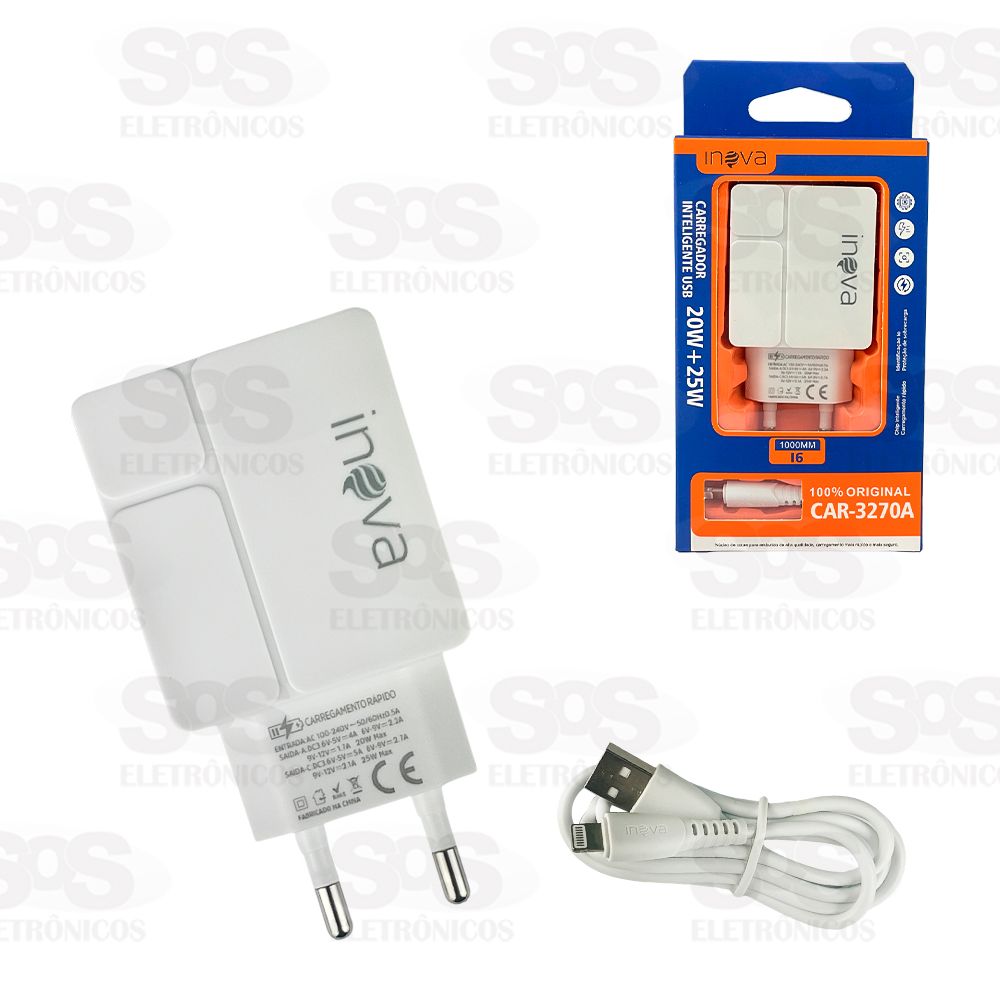 Fonte de Parede Carregador Rpido Iphone 20W+25W Inova CAR-3270A