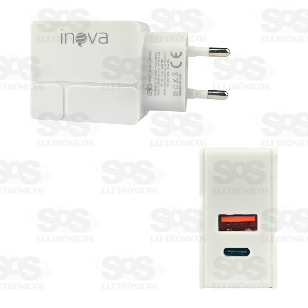 Fonte de Parede Carregador Rpido Iphone 20W+25W Inova CAR-3270A