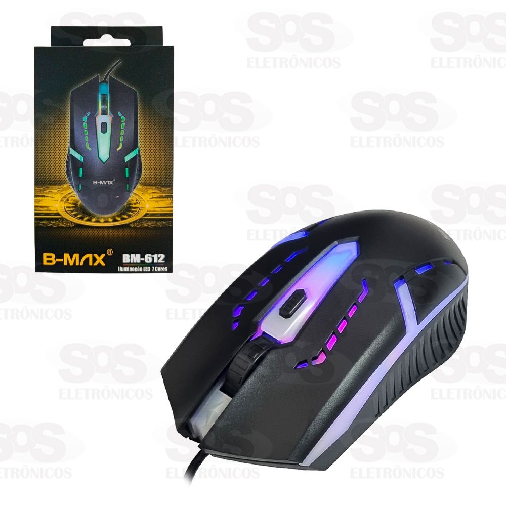 Mouse Gamer 3200 DPI Com Fio USB 3.0 B-Max BM-612