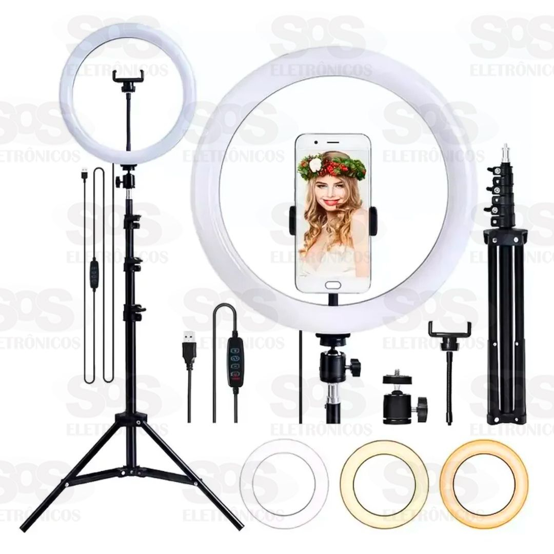 Iluminador Ring Light 12 Polegadas Com Trip 210 cm B-Max BM-L04