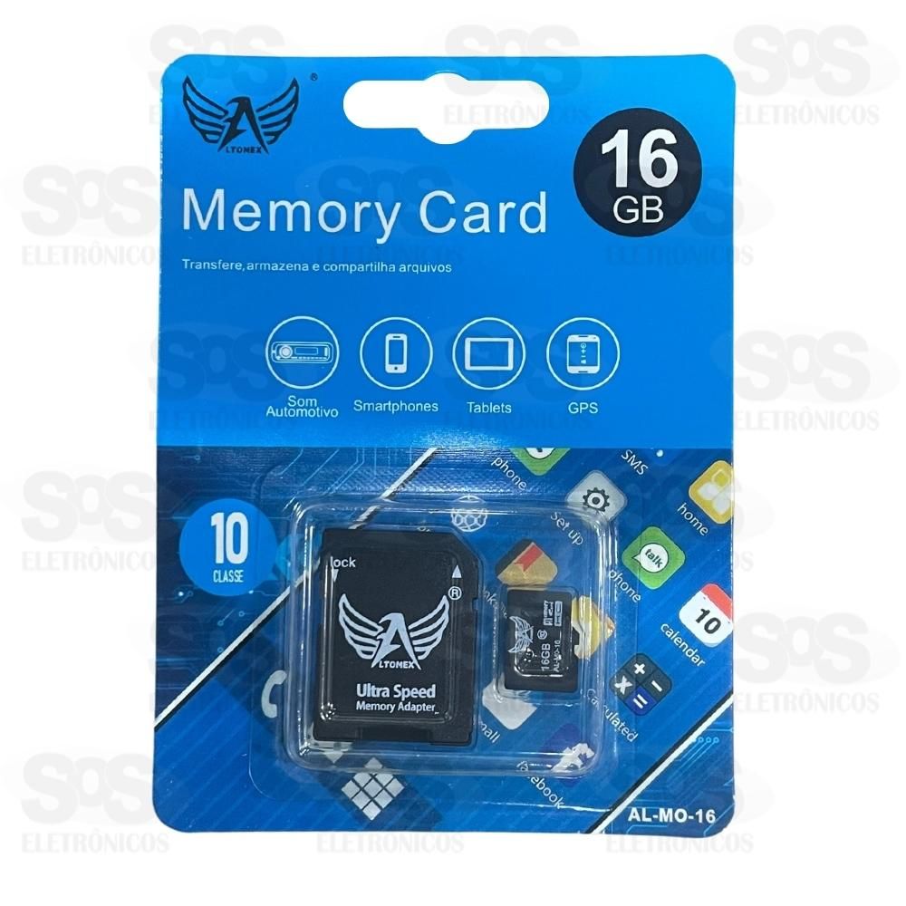 Carto De Memria 16GB Com Adaptador SD Altomex AL-MO-16