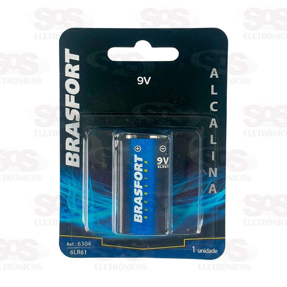 Bateria Alcalina 9V 6LR61 Brasfort 6304
