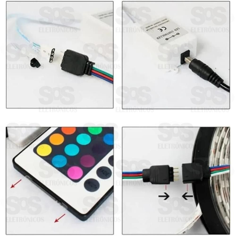Fita de LED RGB 5 Metros Externa Com Controle 2835RGB 51-37