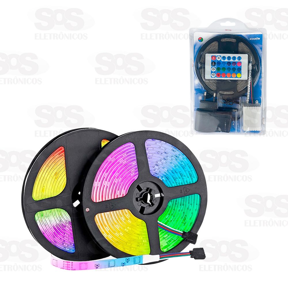 Fita de LED RGB 5 Metros Externa Com Controle 2835RGB 51-37