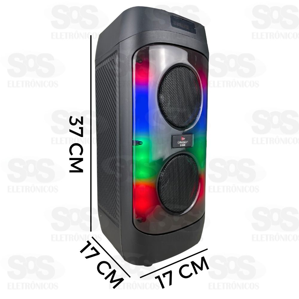 Caixa de Som Karaok 30W Rdio FM USB Grasep D-S33