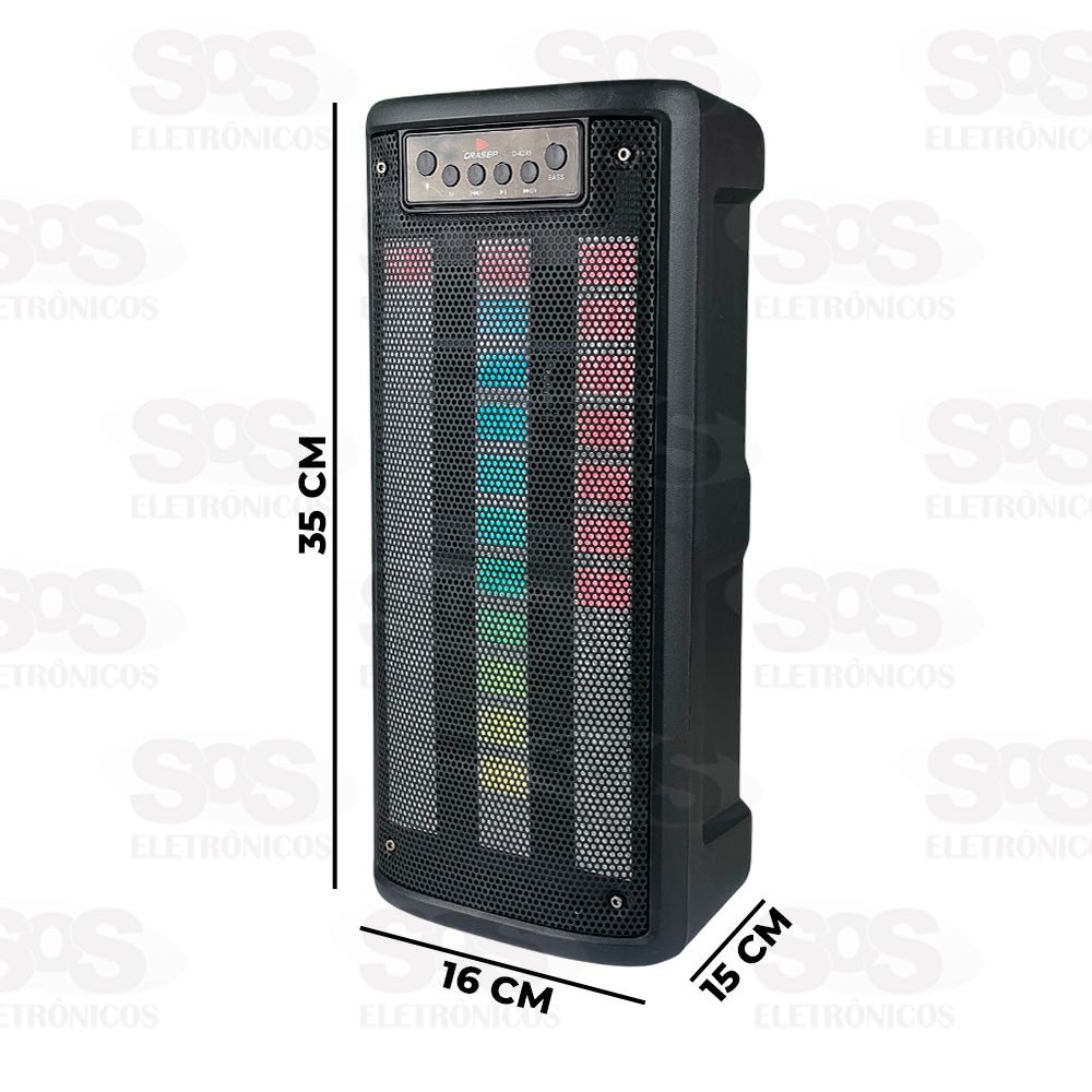 Caixa de Som RGB Ritmica 20W Bluetooth Grasep D-4235