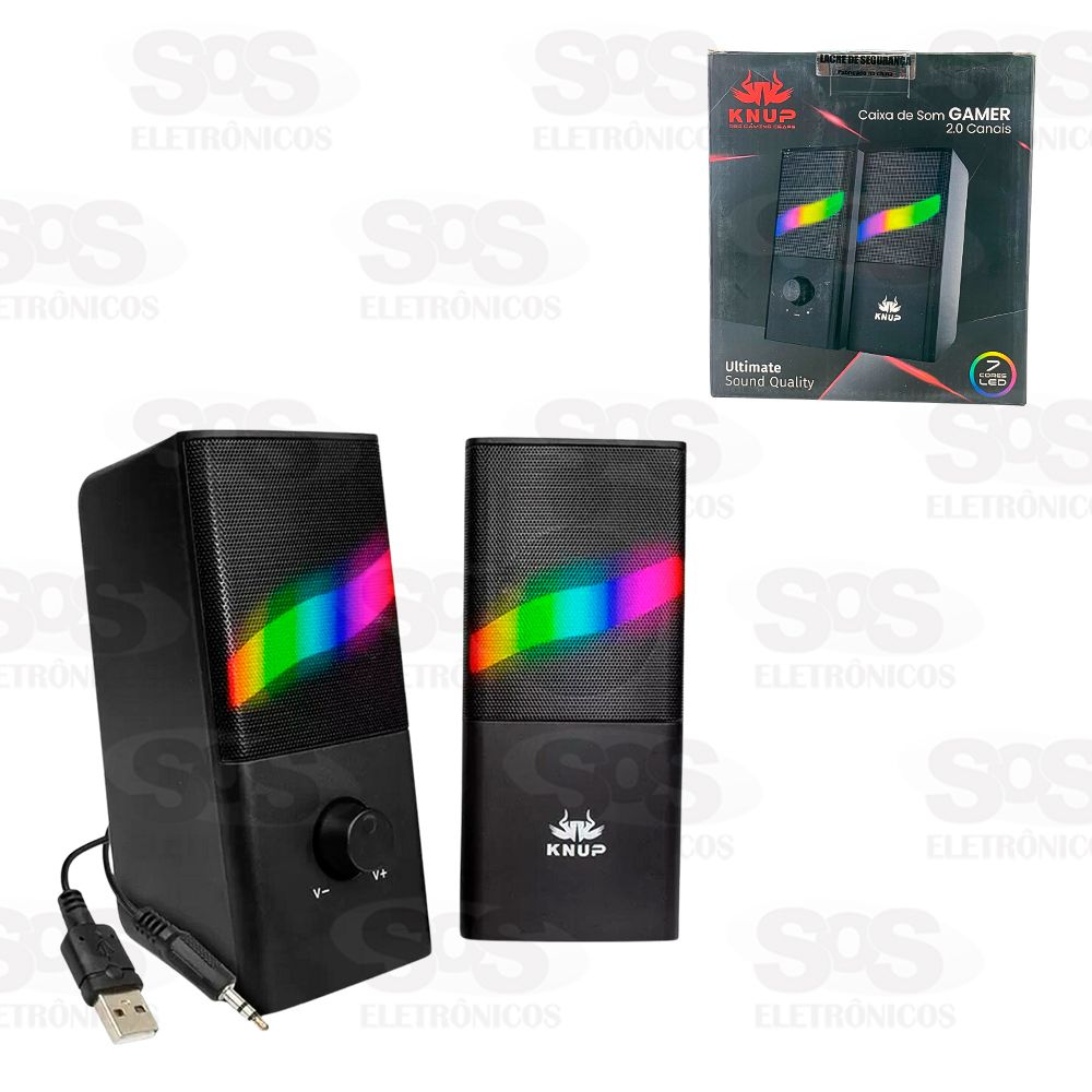 Caixa de Som Gamer LED Multimdia 6W Knup KP-RO818