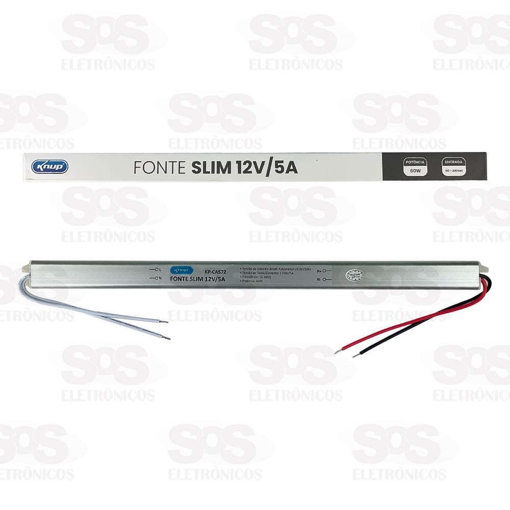 Fonte Slim 60W Para Fita LED 12V/5A Knup KP-CA572