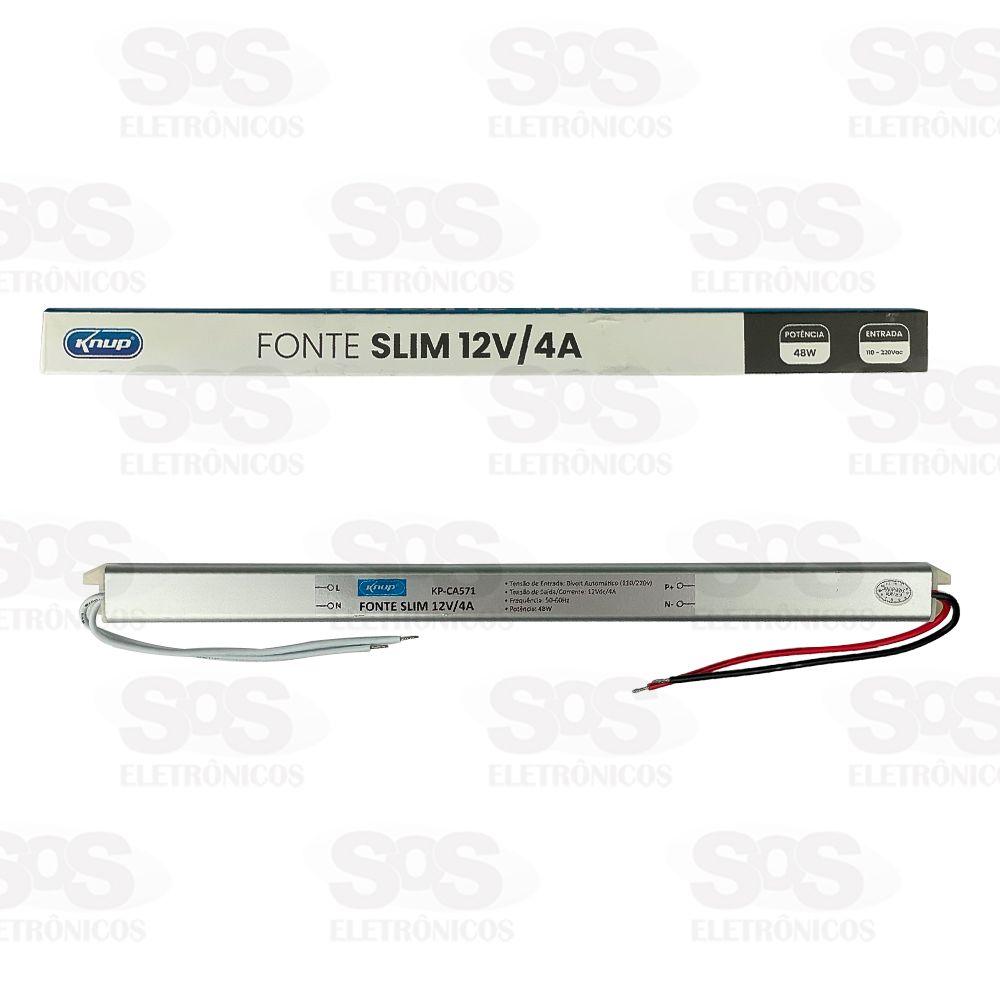 Fonte Slim 48W Para Fita LED 12V/4A Knup KP-CA571