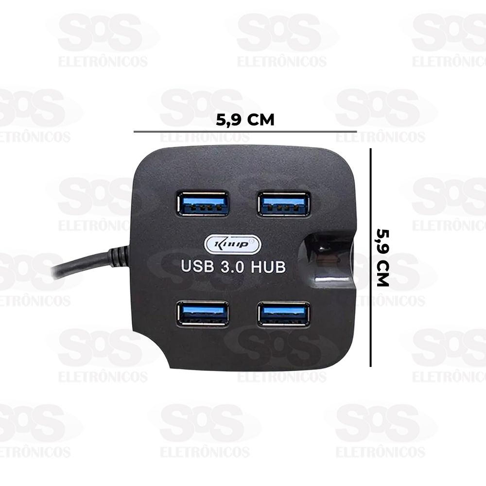 Hub USB 3.0 Com 4 Portas e Suporte De Celular Knup KP-T121/A