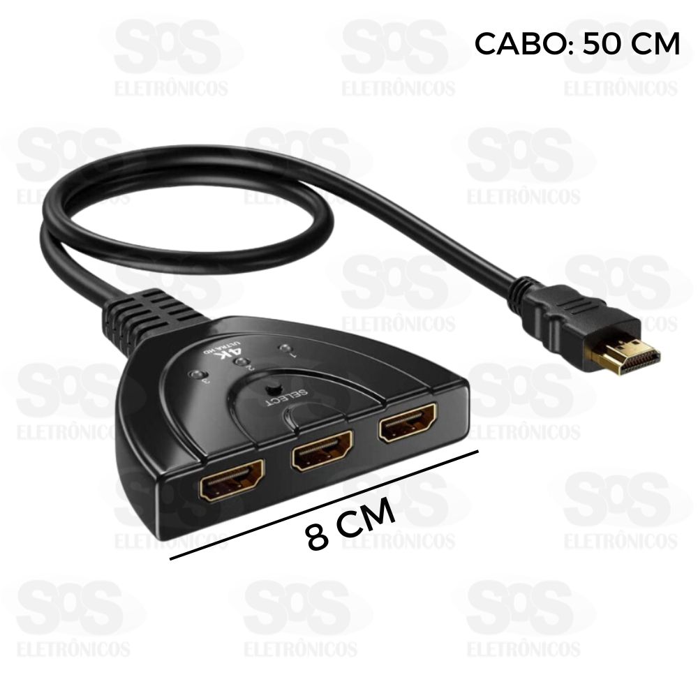 Cabo Duplicador HDMI Macho x 3 Sadas Fmea HDMI Knup KP-AD133