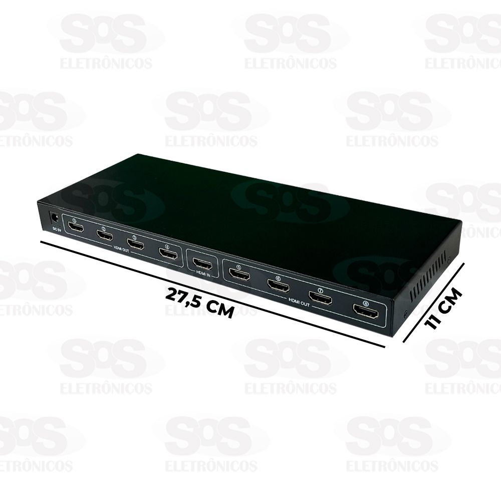 Splitter HDMI 1x8 1 Entrada e 8 Sadas 4K Knup KP-SW100